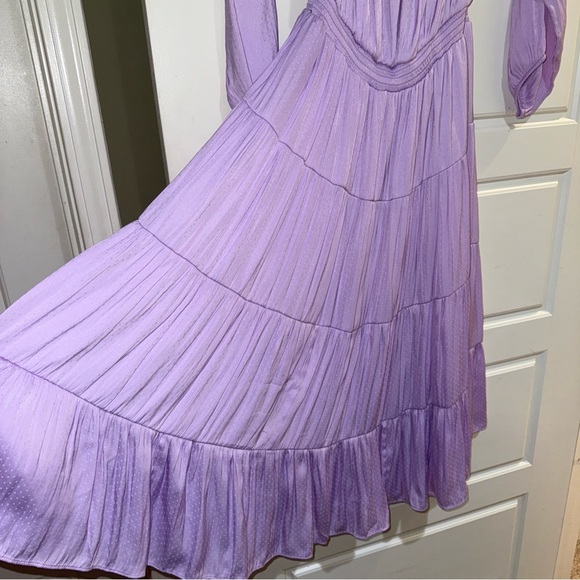 Lilly Pulitzer Purple Ruffled Off-Shoulder Midi Dress - Picture 4 of 8